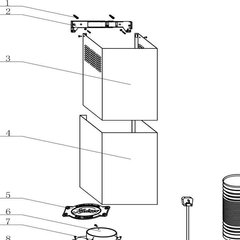 Короб верхній (45 см чорний) кухонної витяжки KAISER (30309300637) 183117 фото