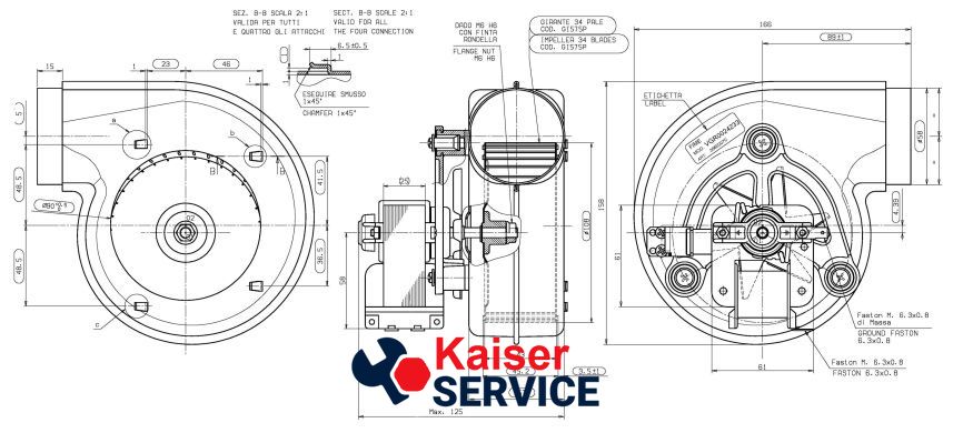 Вентилятор Fime VGR0024233 35W для газового котла FERROLI 493212 фото