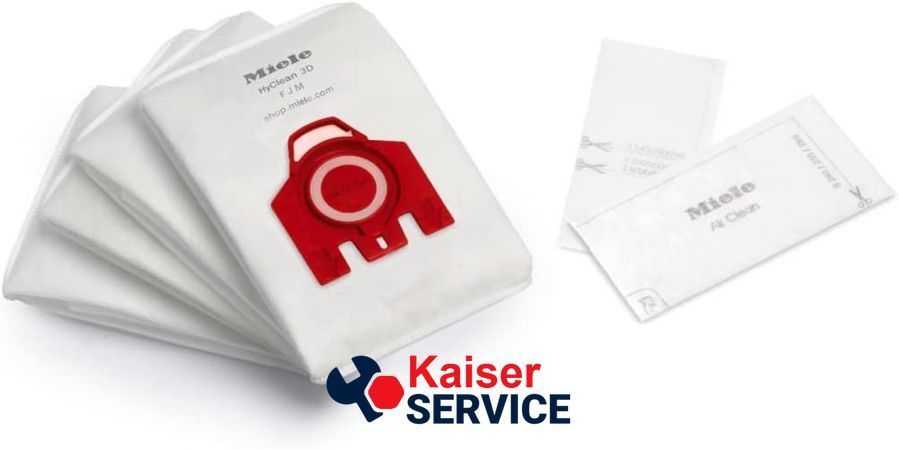 Набір мішків із мікроволокна (4 шт.) HyClean 3D FJM + фільтр мотора та вихідний для пилососа червоний Miele (41996571D) 283316 фото