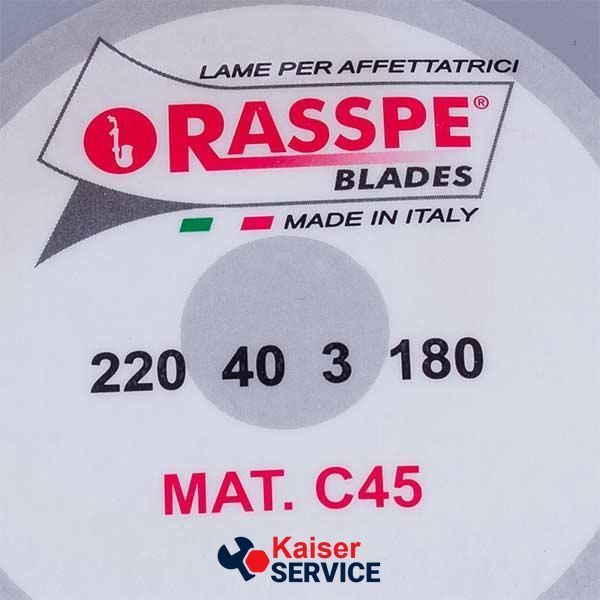 Ніж для слайсера Rasspe 3220.00 D=220mm (220x180x40x3mm) 616249 фото