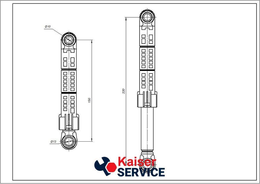Samsung DC66-00343H DP Амортизатор бака 70N для пральної машини 406397 фото