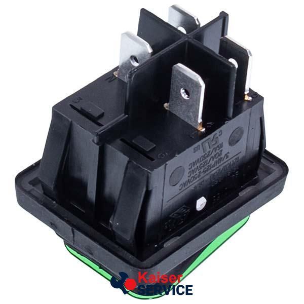 Выключатель 16A-250V/20A-125V 4 контакта (универсальный) зеленый 11092234 фото
