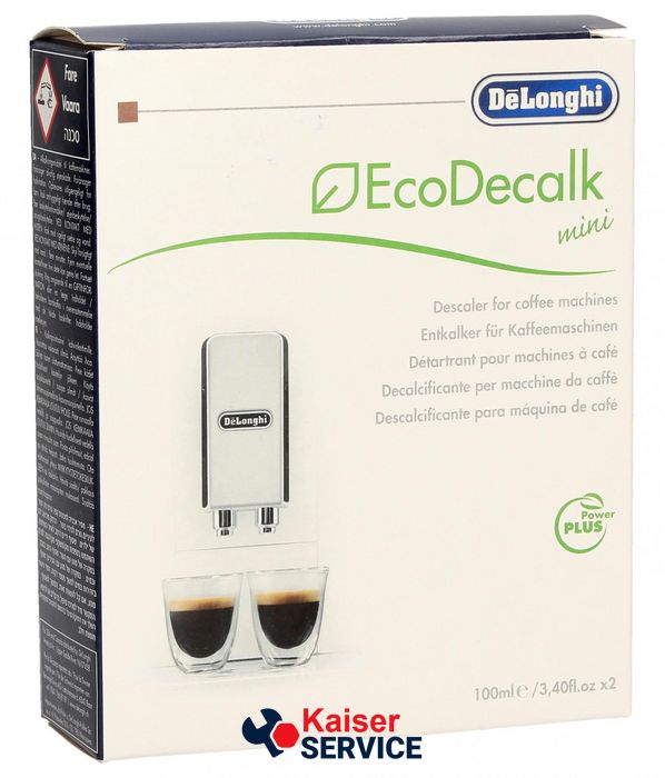 Средство для удаления накипи DLSC200 EcoDecalk для кофемашин 2шт.x100ml DELONGHI (5513296021) 329482 фото