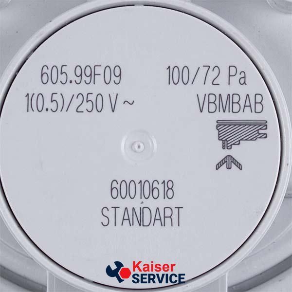 Реле тиску повітря (пресостат) Huba Control 100/72 Па для газового котла Beretta R01005272 11058426 фото