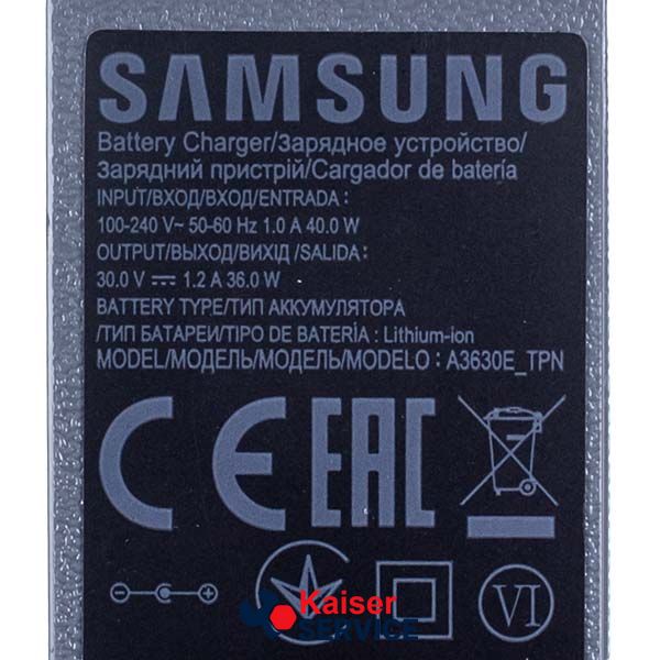 Адаптер 100-240V 36W 1.2A для аккумулят. пылесоса Samsung 494060 фото