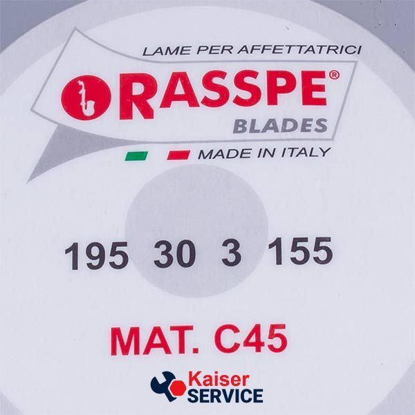 Ніж для слайсера Rasspe 3195.00 D=195mm (195x155x30x3mm) 492991 фото