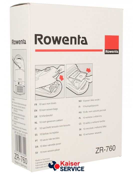 Набір мішків паперових (10 шт.) ZR-760 для пилососа Rowenta (ZR760) 402227 фото