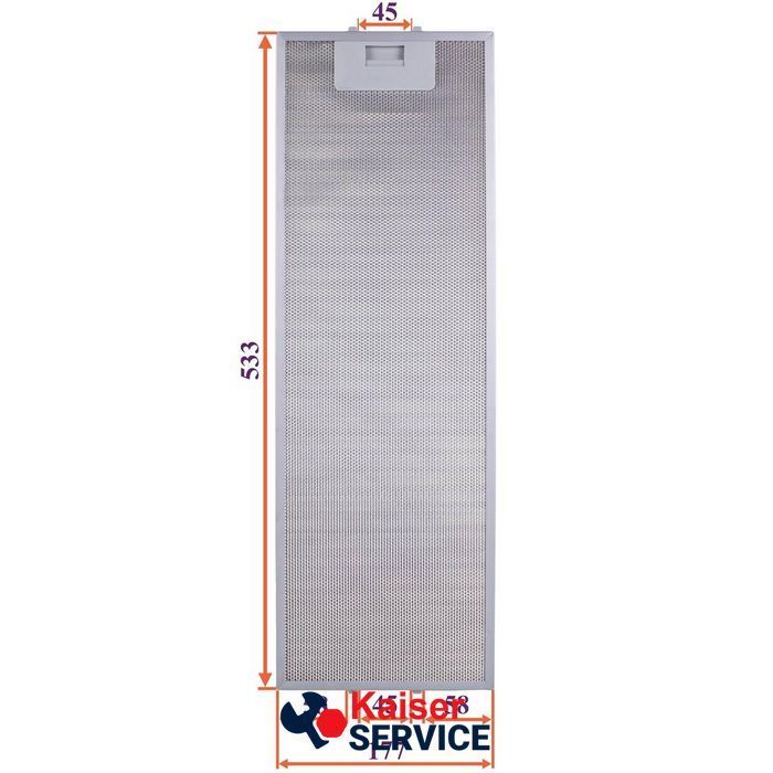 Фильтр жировой для вытяжки (металлический) 177x533x8mm (под защелки, универсальный) 642810 фото