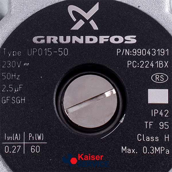 Насос циркуляционный в сборе Grundfos 5-15 60W (обратное вращение) для газового котла BAXI/WESTEN 493530 фото