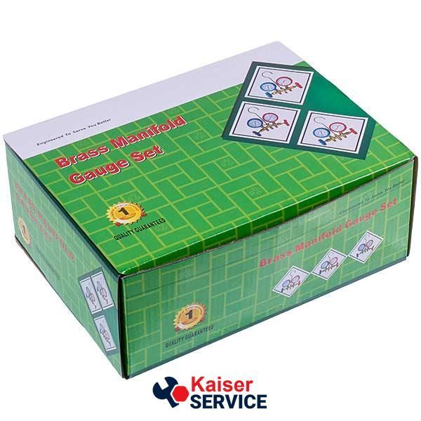 Манометрический коллектор 2- вентильный XM-R572G R-410 (R-22 R-134 R-404) + шланги 3шт.x1800mm 616780 фото