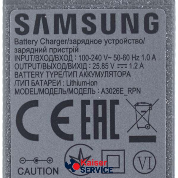 Адаптер для акумуляторного пилососа SAMSUNG DJ44-00007C 100-240V 25.85V 1.2A 493711 фото