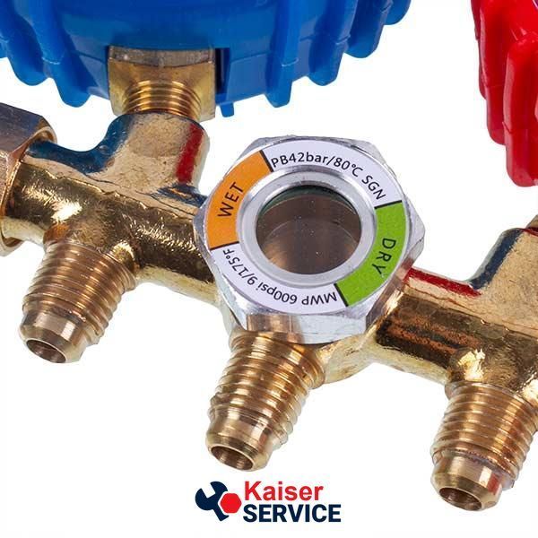 Манометрический коллектор 2- вентильный XM-R572G R-410 (R-22 R-134 R-404) + шланги 3шт.x1800mm 616780 фото