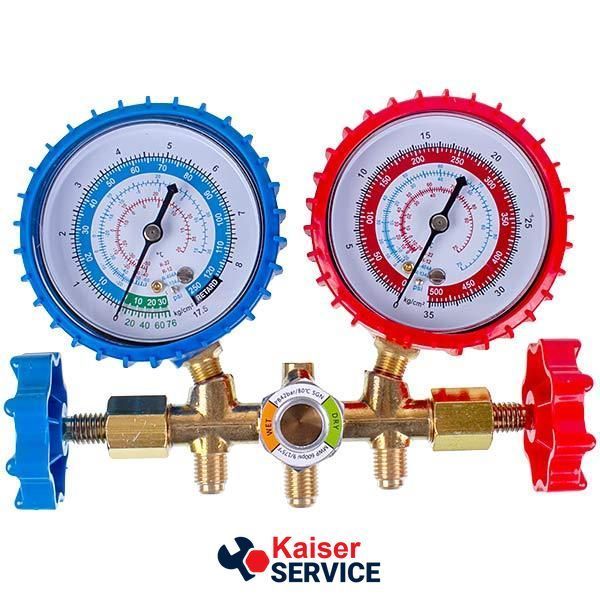 Манометрический коллектор 2- вентильный XM-R536G R-134 (R-22 R-404 R-12) + шланги 3шт.x900mm 616739 фото