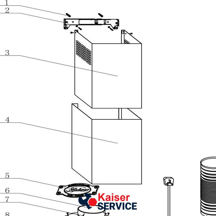 Короб верхний (45 см черный) кухонной вытяжки KAISER (30309300637) 183117 фото