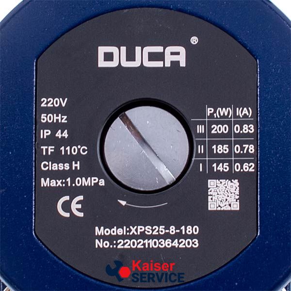 Насос циркуляційний у зборі Duca XPS25-8-180 200 Вт для газового котла 493029 фото