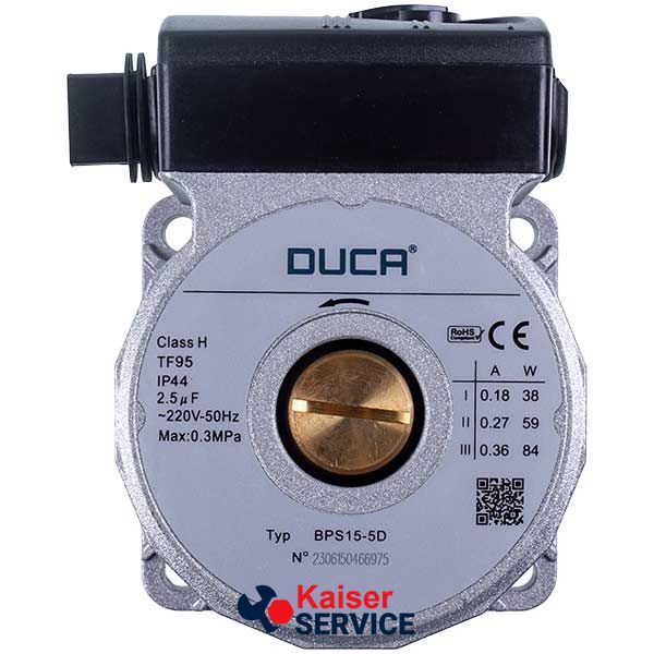 Насос циркуляционный Duca BPS 15-5D 84W D=21mm (обратное вращение) для газового котла BOSCH/Buderus 493182 фото