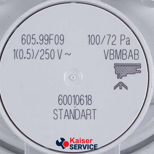 Реле тиску повітря (пресостат) Huba Control 100/72 Па для газового котла Beretta R01005272 493909 фото